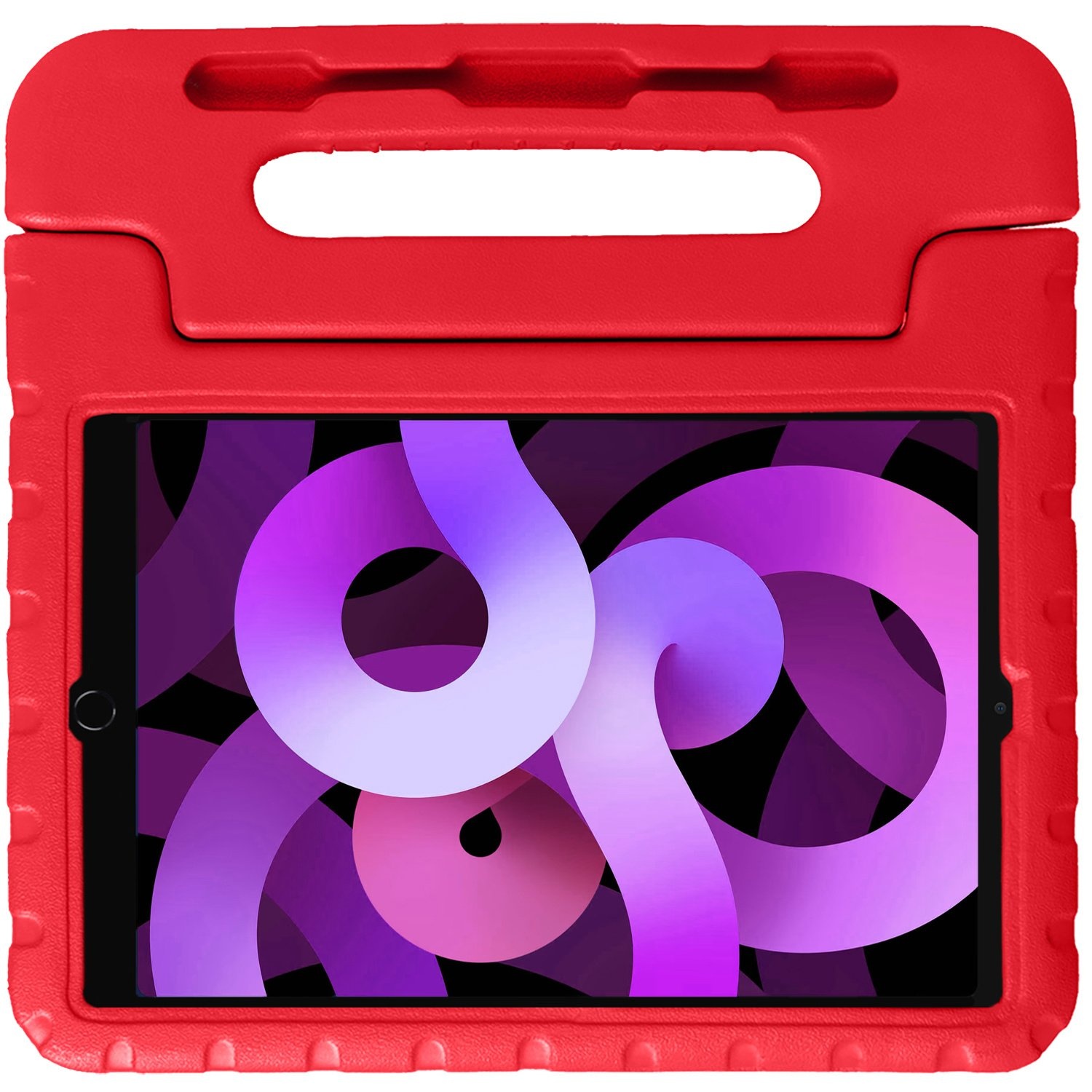 Nomfy Hoes Geschikt voor iPad Air 6 (13 inch) Hoes Bumper Kindvriendelijk Kids Case Kinderhoes - Hoesje Geschikt voor iPad Air 2024 (13 inch) Hoesje Shockproof Cover Hoes - Rood