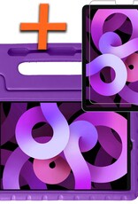 Nomfy Hoes Geschikt voor iPad Air 6 (13 inch) Hoes Bumper Kindvriendelijk Kids Case Kinderhoes Met Screenprotector - Hoesje Geschikt voor iPad Air 2024 (13 inch) Hoesje Shockproof Cover Hoes - Paars