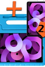 Nomfy Hoes Geschikt voor iPad Air 6 (13 inch) Hoes Bumper Kindvriendelijk Kids Case Kinderhoes Met 2x Screenprotector - Hoesje Geschikt voor iPad Air 2024 (13 inch) Hoesje Shockproof Cover Hoes - Blauw