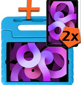 Nomfy Nomfy iPad Air 6 12.9 Kinderhoes Met 2x Screenprotector - Blauw