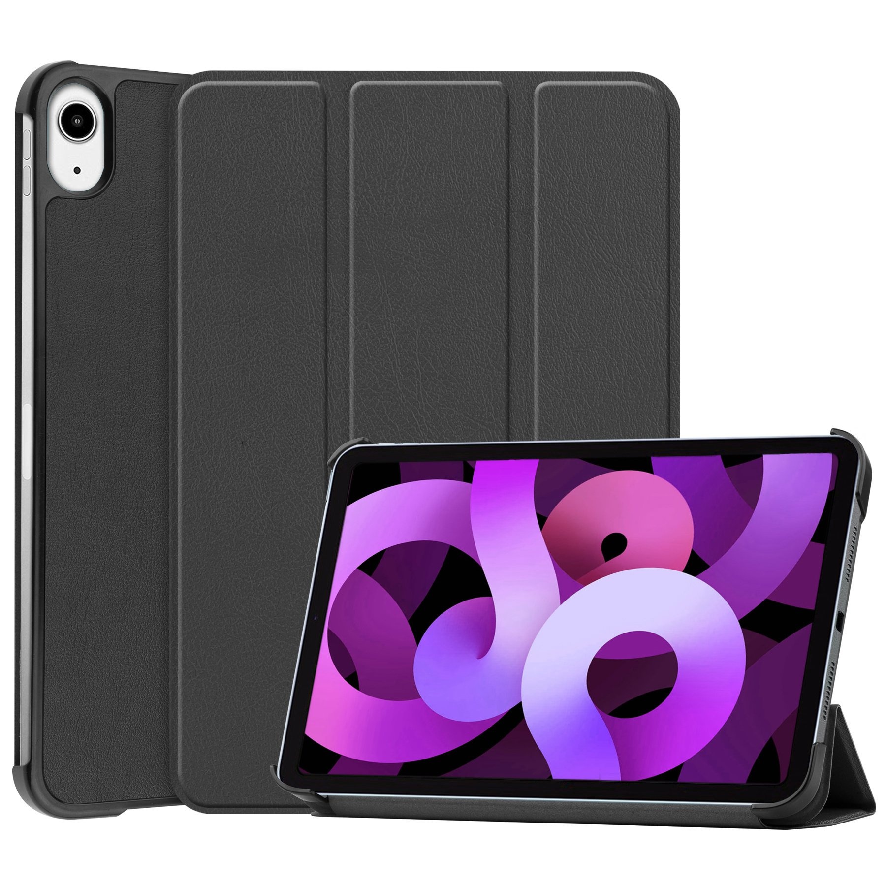 Nomfy Hoes Geschikt voor iPad Air 6 (13 inch) Hoes Tri-fold Tablet Hoesje Case Met Screenprotector - Hoesje Geschikt voor iPad Air 2024 (13 inch) Hoesje Hardcover Bookcase - Zwart