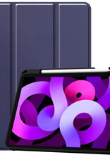 Nomfy Hoes Geschikt voor iPad Air 6 (13 inch) Hoes Tri-fold Tablet Hoesje Case Met Uitsparing Geschikt voor Apple Pencil - Hoesje Geschikt voor iPad Air 2024 (13 inch) Hoesje Hardcover Bookcase - Donkerblauw