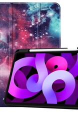 Nomfy Hoes Geschikt voor iPad Air 6 (13 inch) Hoes Tri-fold Tablet Hoesje Case Met Uitsparing Geschikt voor Apple Pencil - Hoesje Geschikt voor iPad Air 2024 (13 inch) Hoesje Hardcover Bookcase - Galaxy