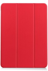 Nomfy Hoes Geschikt voor iPad Air 6 (13 inch) Hoes Tri-fold Tablet Hoesje Case Met Uitsparing Geschikt voor Apple Pencil - Hoesje Geschikt voor iPad Air 2024 (13 inch) Hoesje Hardcover Bookcase - Rood