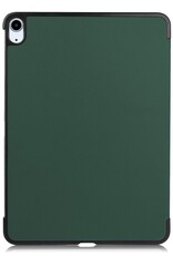 Nomfy Hoes Geschikt voor iPad Air 6 (13 inch) Hoes Tri-fold Tablet Hoesje Case Met Uitsparing Geschikt voor Apple Pencil Met Screenprotector - Hoesje Geschikt voor iPad Air 2024 (13 inch) Hoesje Hardcover Bookcase - Donkergroen