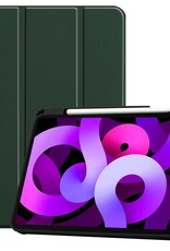 Nomfy Hoes Geschikt voor iPad Air 6 (13 inch) Hoes Tri-fold Tablet Hoesje Case Met Uitsparing Geschikt voor Apple Pencil Met Screenprotector - Hoesje Geschikt voor iPad Air 2024 (13 inch) Hoesje Hardcover Bookcase - Donkergroen