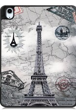 Nomfy Hoes Geschikt voor iPad Air 6 (13 inch) Hoes Tri-fold Tablet Hoesje Case Met Uitsparing Geschikt voor Apple Pencil Met Screenprotector - Hoesje Geschikt voor iPad Air 2024 (13 inch) Hoesje Hardcover Bookcase - Eiffeltoren