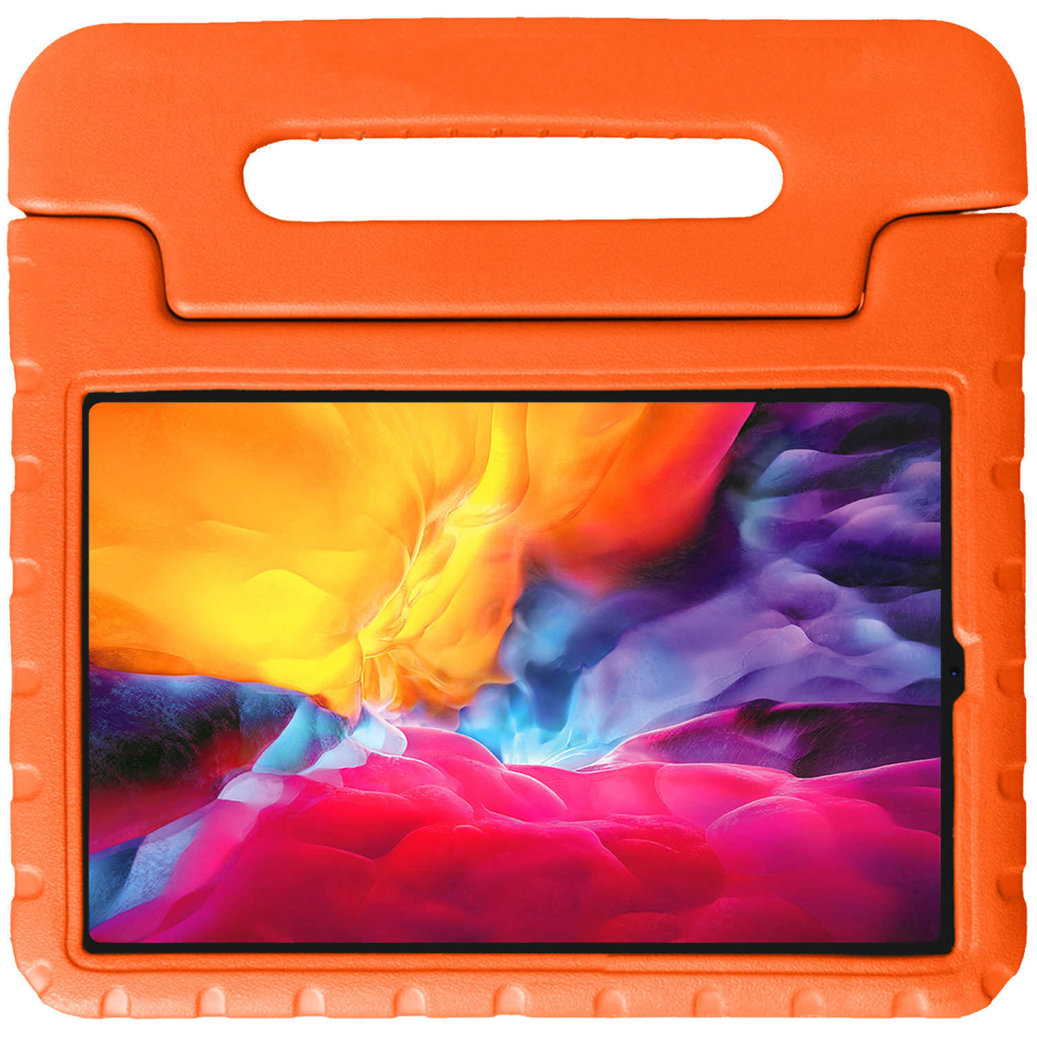 Nomfy Hoes Geschikt voor iPad Pro 2024 (11 inch) Hoes Bumper Kindvriendelijk Kids Case Kinderhoes - Hoesje Geschikt voor iPad Pro 2024 11 inch (7e generatie) Hoesje Shockproof Cover Hoes - Oranje