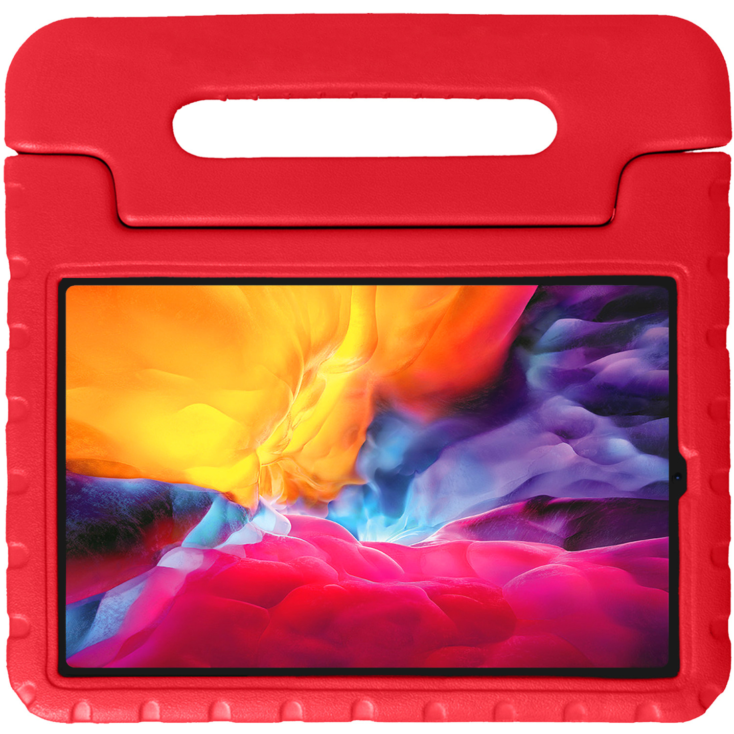 Nomfy Hoes Geschikt voor iPad Pro 2024 (11 inch) Hoes Bumper Kindvriendelijk Kids Case Kinderhoes - Hoesje Geschikt voor iPad Pro 2024 11 inch (7e generatie) Hoesje Shockproof Cover Hoes - Rood