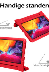 Nomfy Hoes Geschikt voor iPad Pro 2024 (11 inch) Hoes Bumper Kindvriendelijk Kids Case Kinderhoes - Hoesje Geschikt voor iPad Pro 2024 11 inch (7e generatie) Hoesje Shockproof Cover Hoes - Rood
