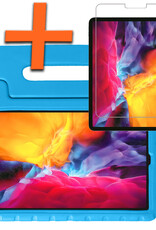 Nomfy Hoes Geschikt voor iPad Pro 2024 (11 inch) Hoes Bumper Kindvriendelijk Kids Case Kinderhoes Met Screenprotector - Hoesje Geschikt voor iPad Pro 2024 11 inch (7e generatie) Hoesje Shockproof Cover Hoes - Blauw