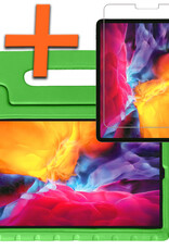 Nomfy Hoes Geschikt voor iPad Pro 2024 (11 inch) Hoes Bumper Kindvriendelijk Kids Case Kinderhoes Met Screenprotector - Hoesje Geschikt voor iPad Pro 2024 11 inch (7e generatie) Hoesje Shockproof Cover Hoes - Groen