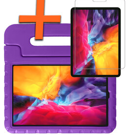 Nomfy Nomfy iPad Pro 11 inch (2024) Kinderhoes Met Screenprotector - Paars