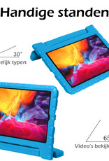 Nomfy Hoes Geschikt voor iPad Pro 2024 (11 inch) Hoes Bumper Kindvriendelijk Kids Case Kinderhoes Met 2x Screenprotector - Hoesje Geschikt voor iPad Pro 2024 11 inch (7e generatie) Hoesje Shockproof Cover Hoes - Blauw