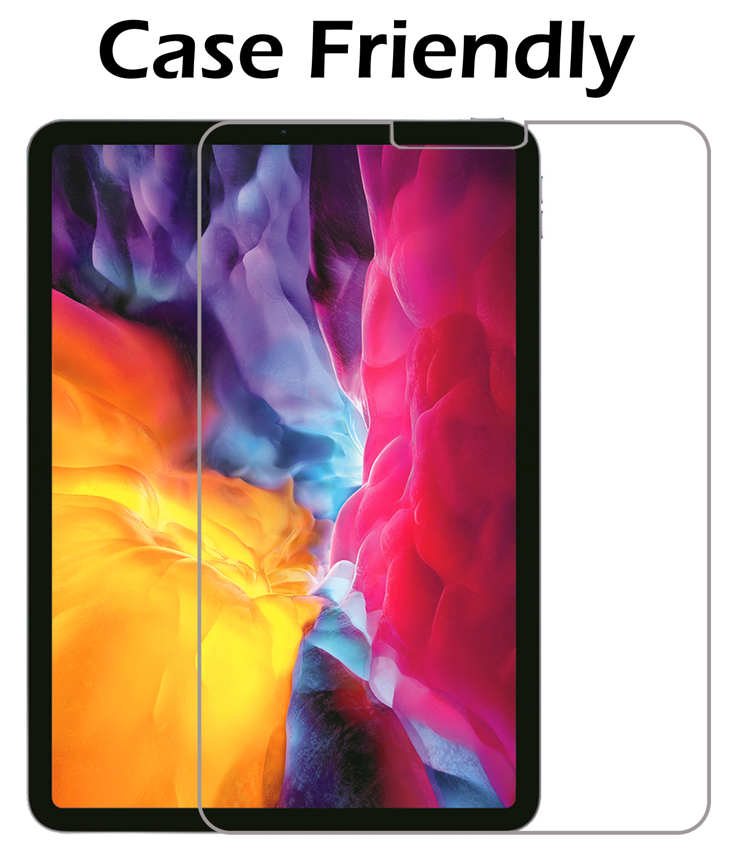 Nomfy Hoes Geschikt voor iPad Pro 2024 (11 inch) Hoes Bumper Kindvriendelijk Kids Case Kinderhoes Met 2x Screenprotector - Hoesje Geschikt voor iPad Pro 2024 11 inch (7e generatie) Hoesje Shockproof Cover Hoes - Groen