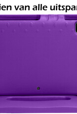 Nomfy Hoes Geschikt voor iPad Pro 2024 (11 inch) Hoes Bumper Kindvriendelijk Kids Case Kinderhoes Met 2x Screenprotector - Hoesje Geschikt voor iPad Pro 2024 11 inch (7e generatie) Hoesje Shockproof Cover Hoes - Paars