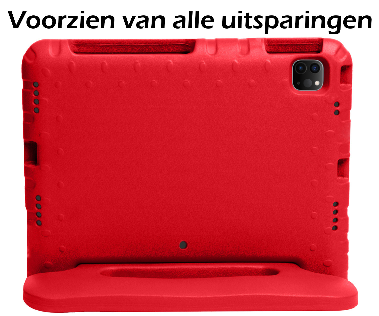 Nomfy Hoes Geschikt voor iPad Pro 2024 (11 inch) Hoes Bumper Kindvriendelijk Kids Case Kinderhoes Met 2x Screenprotector - Hoesje Geschikt voor iPad Pro 2024 11 inch (7e generatie) Hoesje Shockproof Cover Hoes - Rood