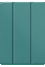 Nomfy Hoes Geschikt voor iPad Pro 2024 (11 inch) Hoes Tri-fold Tablet Hoesje Case - Hoesje Geschikt voor iPad Pro 2024 11 inch (7e generatie) Hoesje Hardcover Bookcase - Donkergroen