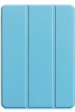 Nomfy Hoes Geschikt voor iPad Pro 2024 (11 inch) Hoes Tri-fold Tablet Hoesje Case - Hoesje Geschikt voor iPad Pro 2024 11 inch (7e generatie) Hoesje Hardcover Bookcase - Lichtblauw