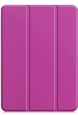 Nomfy Hoes Geschikt voor iPad Pro 2024 (11 inch) Hoes Tri-fold Tablet Hoesje Case - Hoesje Geschikt voor iPad Pro 2024 11 inch (7e generatie) Hoesje Hardcover Bookcase - Paars