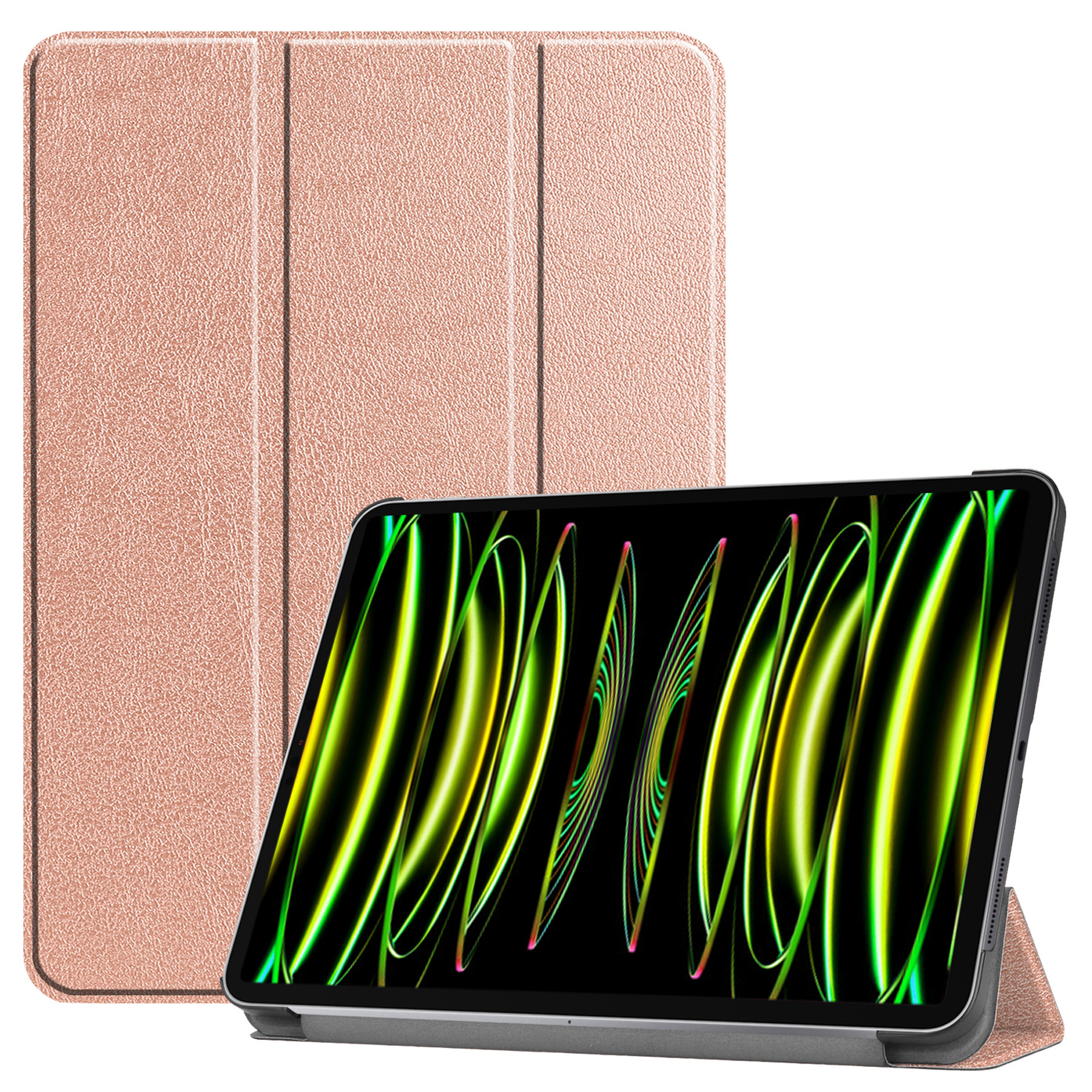 Nomfy Hoes Geschikt voor iPad Pro 2024 (11 inch) Hoes Tri-fold Tablet Hoesje Case - Hoesje Geschikt voor iPad Pro 2024 11 inch (7e generatie) Hoesje Hardcover Bookcase - Rood