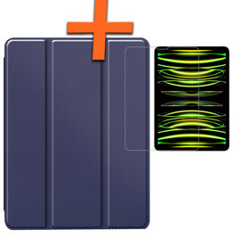 Nomfy Nomfy iPad Pro 11 inch (2024) Hoesje Met Screenprotector - Donkerblauw