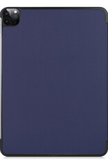 Nomfy Hoes Geschikt voor iPad Pro 2024 (11 inch) Hoes Tri-fold Tablet Hoesje Case Met Screenprotector - Hoesje Geschikt voor iPad Pro 2024 11 inch (7e generatie) Hoesje Hardcover Bookcase - Donkerblauw
