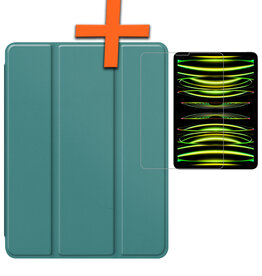 Nomfy Nomfy iPad Pro 11 inch (2024) Hoesje Met Screenprotector - Donkergroen