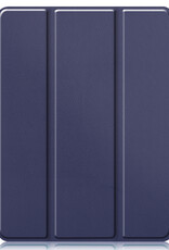 Nomfy Hoes Geschikt voor iPad Pro 2024 (11 inch) Hoes Tri-fold Tablet Hoesje Case Met Uitsparing Geschikt voor Apple Pencil - Hoesje Geschikt voor iPad Pro 2024 11 inch (7e generatie) Hoesje Hardcover Bookcase - Donkerblauw
