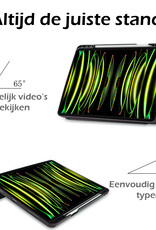 Nomfy Hoes Geschikt voor iPad Pro 2024 (11 inch) Hoes Tri-fold Tablet Hoesje Case Met Uitsparing Geschikt voor Apple Pencil - Hoesje Geschikt voor iPad Pro 2024 11 inch (7e generatie) Hoesje Hardcover Bookcase - Donkergroen
