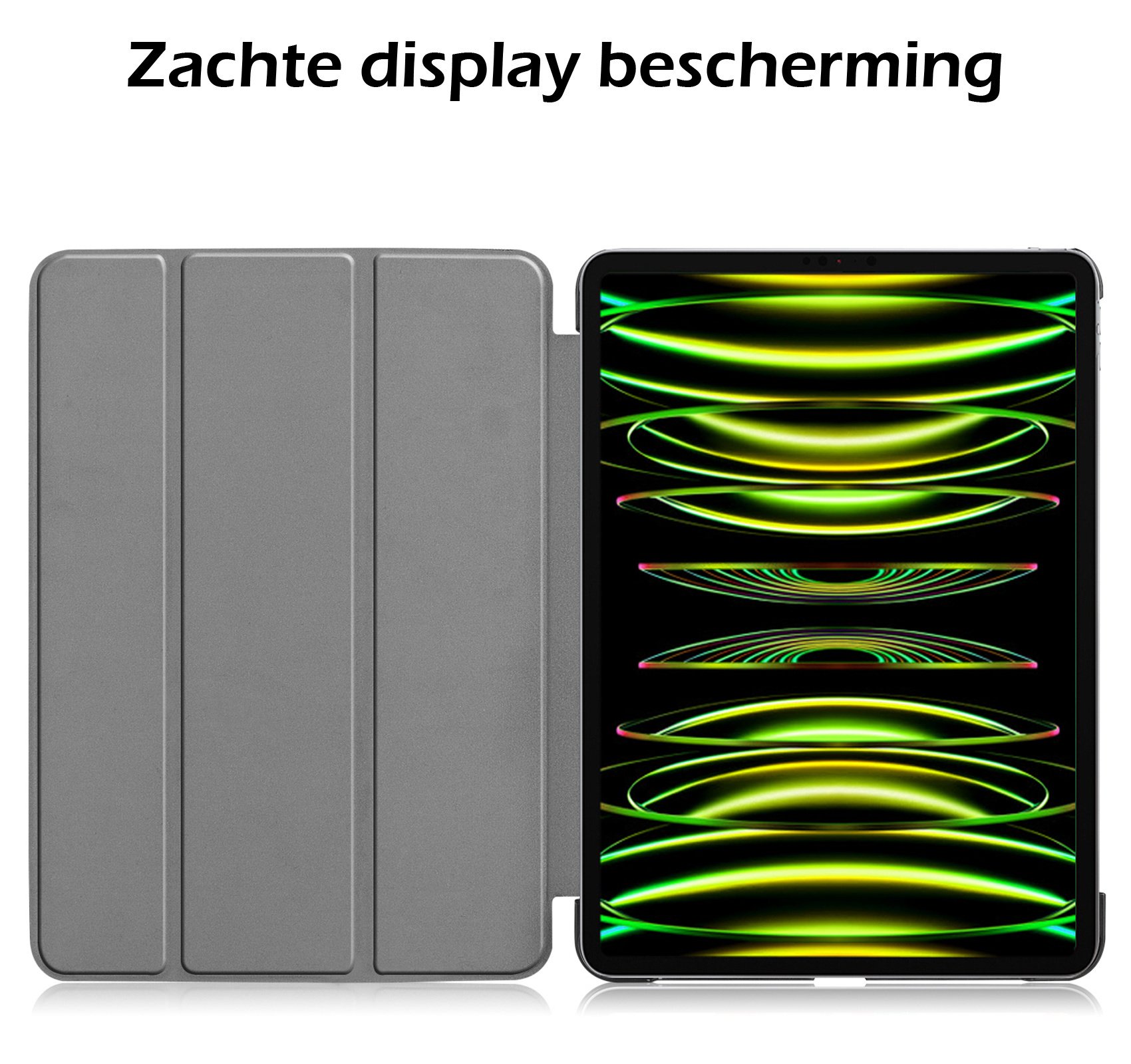 Nomfy Hoes Geschikt voor iPad Pro 2024 (11 inch) Hoes Tri-fold Tablet Hoesje Case Met Uitsparing Geschikt voor Apple Pencil - Hoesje Geschikt voor iPad Pro 2024 11 inch (7e generatie) Hoesje Hardcover Bookcase - Lichtblauw