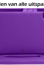 Nomfy Hoes Geschikt voor iPad Pro 2024 (13 inch) Hoes Bumper Kindvriendelijk Kids Case Kinderhoes - Hoesje Geschikt voor iPad Pro 2024 13 inch (7e generatie) Hoesje Shockproof Cover Hoes - Paars
