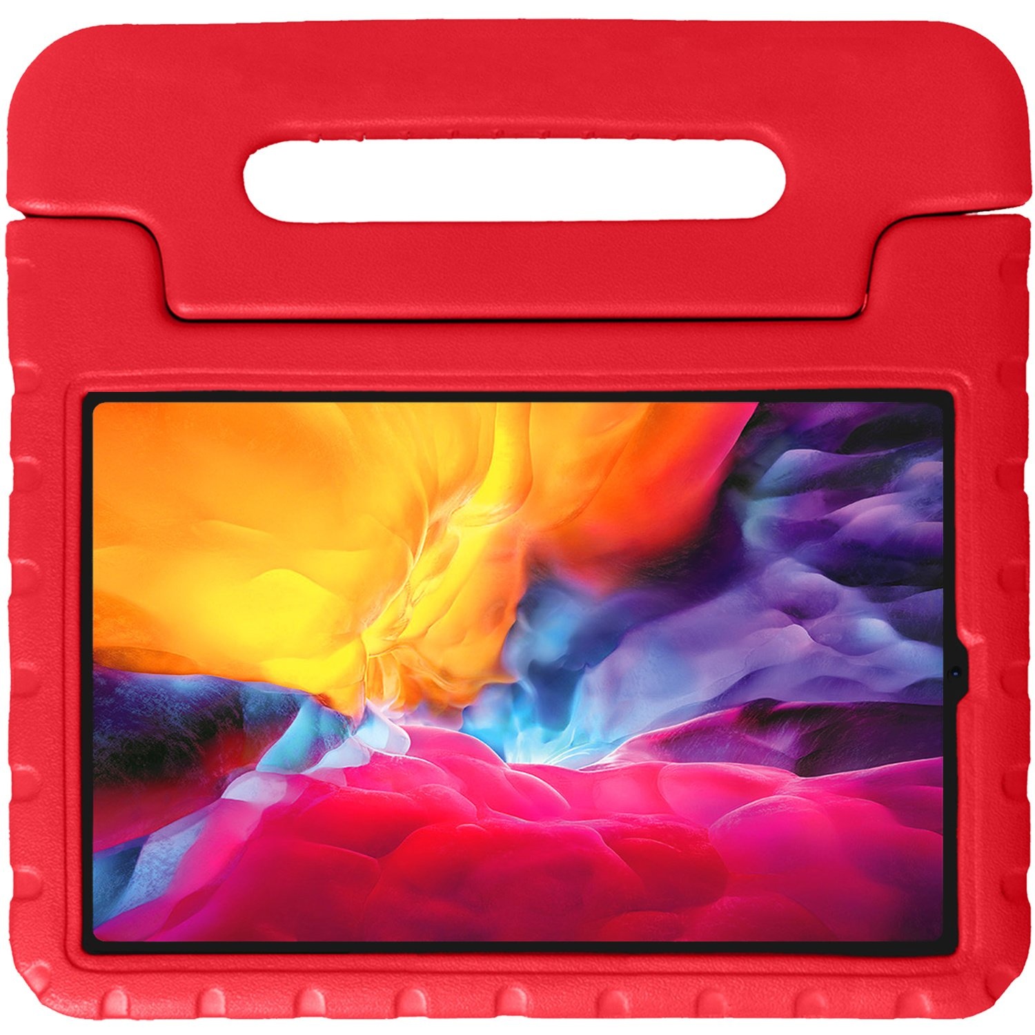 Nomfy Hoes Geschikt voor iPad Pro 2024 (13 inch) Hoes Bumper Kindvriendelijk Kids Case Kinderhoes - Hoesje Geschikt voor iPad Pro 2024 13 inch (7e generatie) Hoesje Shockproof Cover Hoes - Rood