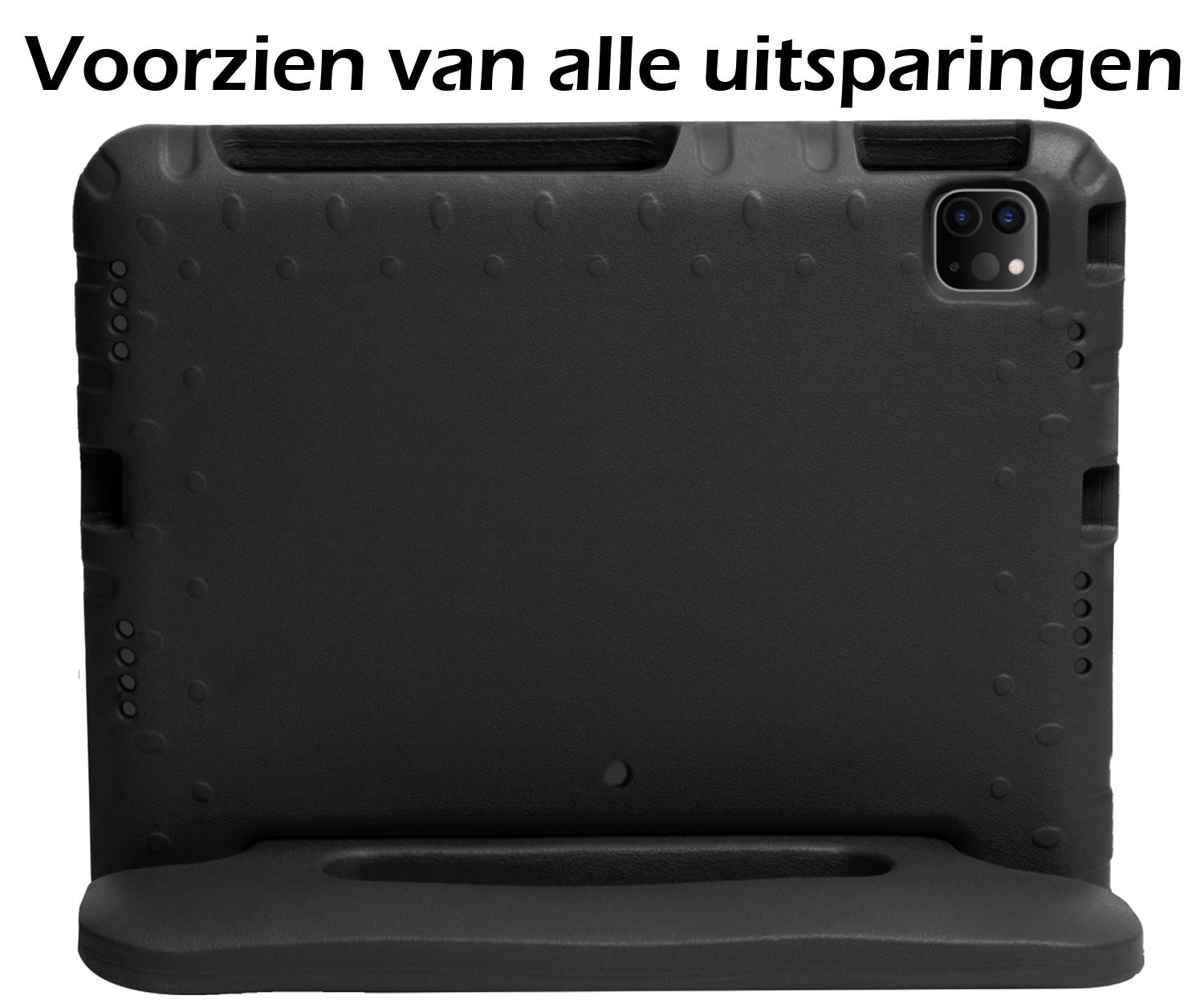 Nomfy Hoes Geschikt voor iPad Pro 2024 (13 inch) Hoes Bumper Kindvriendelijk Kids Case Kinderhoes - Hoesje Geschikt voor iPad Pro 2024 13 inch (7e generatie) Hoesje Shockproof Cover Hoes - Zwart