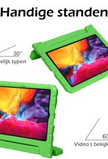 Nomfy Hoes Geschikt voor iPad Pro 2024 (13 inch) Hoes Bumper Kindvriendelijk Kids Case Kinderhoes Met Screenprotector - Hoesje Geschikt voor iPad Pro 2024 13 inch (7e generatie) Hoesje Shockproof Cover Hoes - Groen