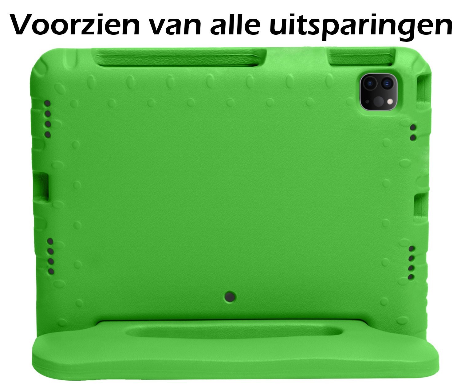 Nomfy Hoes Geschikt voor iPad Pro 2024 (13 inch) Hoes Bumper Kindvriendelijk Kids Case Kinderhoes Met Screenprotector - Hoesje Geschikt voor iPad Pro 2024 13 inch (7e generatie) Hoesje Shockproof Cover Hoes - Groen