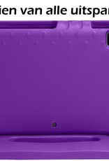 Nomfy Hoes Geschikt voor iPad Pro 2024 (13 inch) Hoes Bumper Kindvriendelijk Kids Case Kinderhoes Met Screenprotector - Hoesje Geschikt voor iPad Pro 2024 13 inch (7e generatie) Hoesje Shockproof Cover Hoes - Paars