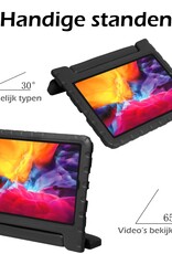 Nomfy Hoes Geschikt voor iPad Pro 2024 (13 inch) Hoes Bumper Kindvriendelijk Kids Case Kinderhoes Met Screenprotector - Hoesje Geschikt voor iPad Pro 2024 13 inch (7e generatie) Hoesje Shockproof Cover Hoes - Zwart