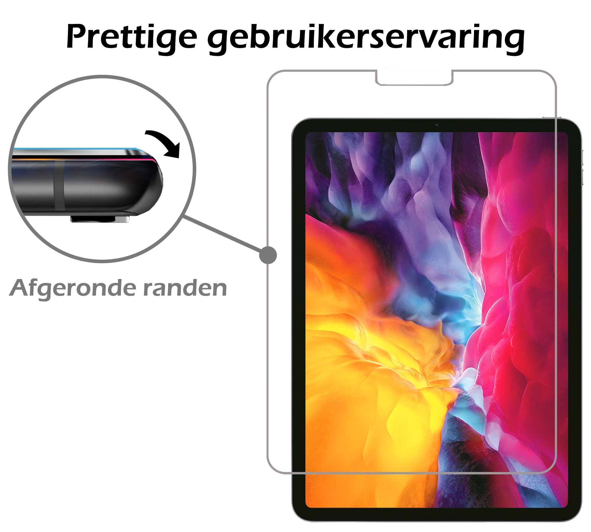Nomfy Hoes Geschikt voor iPad Pro 2024 (13 inch) Hoes Bumper Kindvriendelijk Kids Case Kinderhoes Met Screenprotector - Hoesje Geschikt voor iPad Pro 2024 13 inch (7e generatie) Hoesje Shockproof Cover Hoes - Zwart