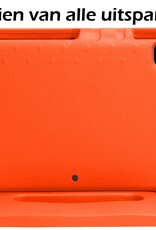 Nomfy Hoes Geschikt voor iPad Pro 2024 (13 inch) Hoes Bumper Kindvriendelijk Kids Case Kinderhoes Met 2x Screenprotector - Hoesje Geschikt voor iPad Pro 2024 13 inch (7e generatie) Hoesje Shockproof Cover Hoes - Oranje