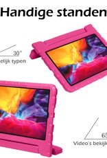 Nomfy Hoes Geschikt voor iPad Pro 2024 (13 inch) Hoes Bumper Kindvriendelijk Kids Case Kinderhoes Met 2x Screenprotector - Hoesje Geschikt voor iPad Pro 2024 13 inch (7e generatie) Hoesje Shockproof Cover Hoes - Roze