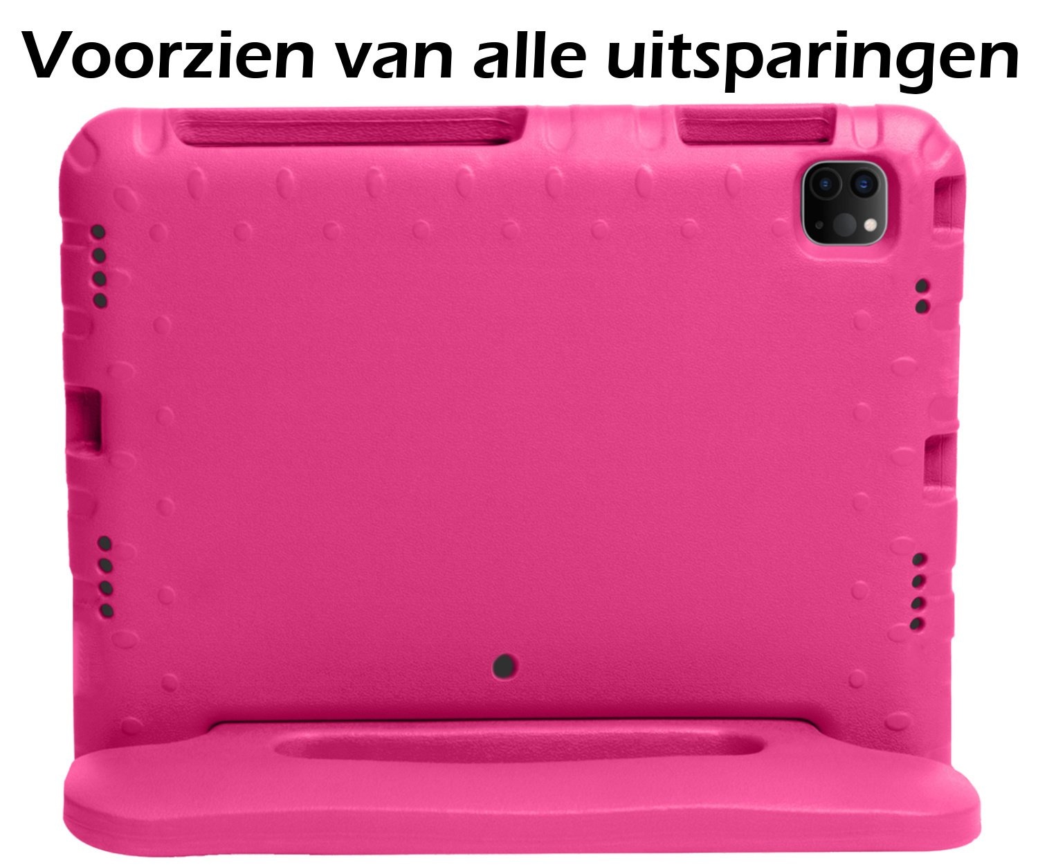 Nomfy Hoes Geschikt voor iPad Pro 2024 (13 inch) Hoes Bumper Kindvriendelijk Kids Case Kinderhoes Met 2x Screenprotector - Hoesje Geschikt voor iPad Pro 2024 13 inch (7e generatie) Hoesje Shockproof Cover Hoes - Roze