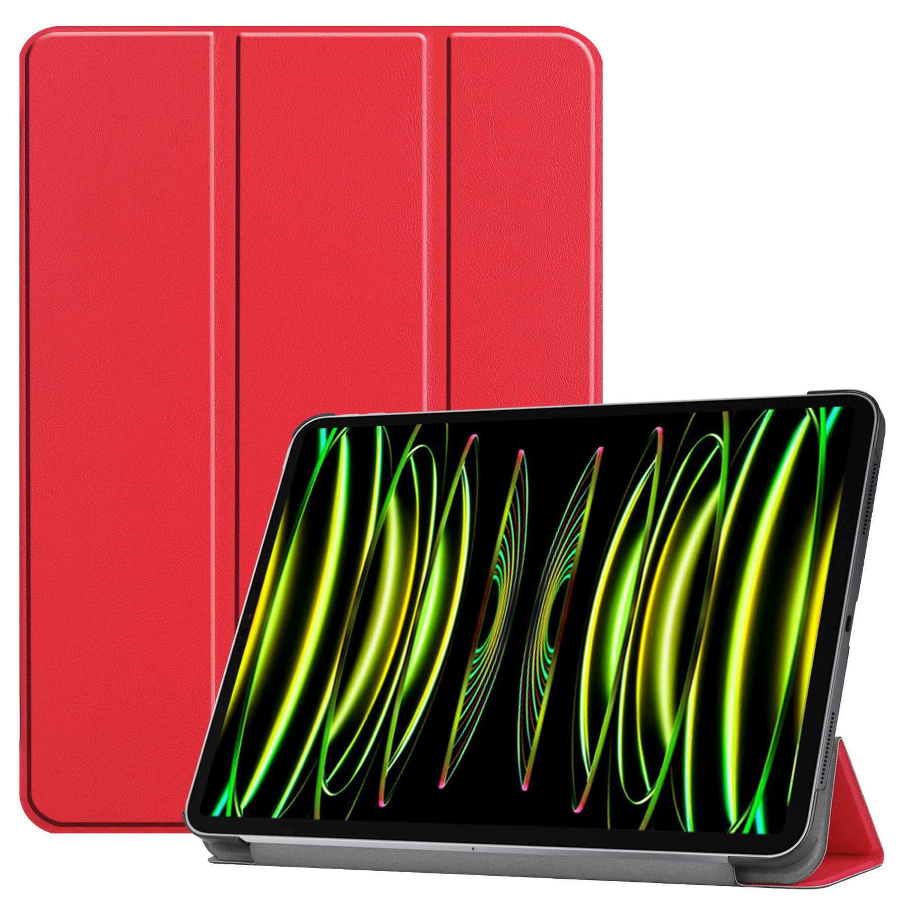 Nomfy Hoes Geschikt voor iPad Pro 2024 (13 inch) Hoes Tri-fold Tablet Hoesje Case - Hoesje Geschikt voor iPad Pro 2024 13 inch (7e generatie) Hoesje Hardcover Bookcase - Rosé Goud