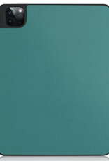 Nomfy Hoes Geschikt voor iPad Pro 2024 (13 inch) Hoes Tri-fold Tablet Hoesje Case Met Uitsparing Geschikt voor Apple Pencil Met Screenprotector - Hoesje Geschikt voor iPad Pro 2024 13 inch (7e generatie) Hoesje Hardcover Bookcase - Donkergroen
