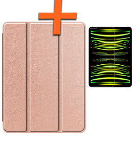 Nomfy Nomfy iPad Pro 13 inch (2024) Hoesje Met Uitsparing Apple Pencil Met Screenprotector - Rood