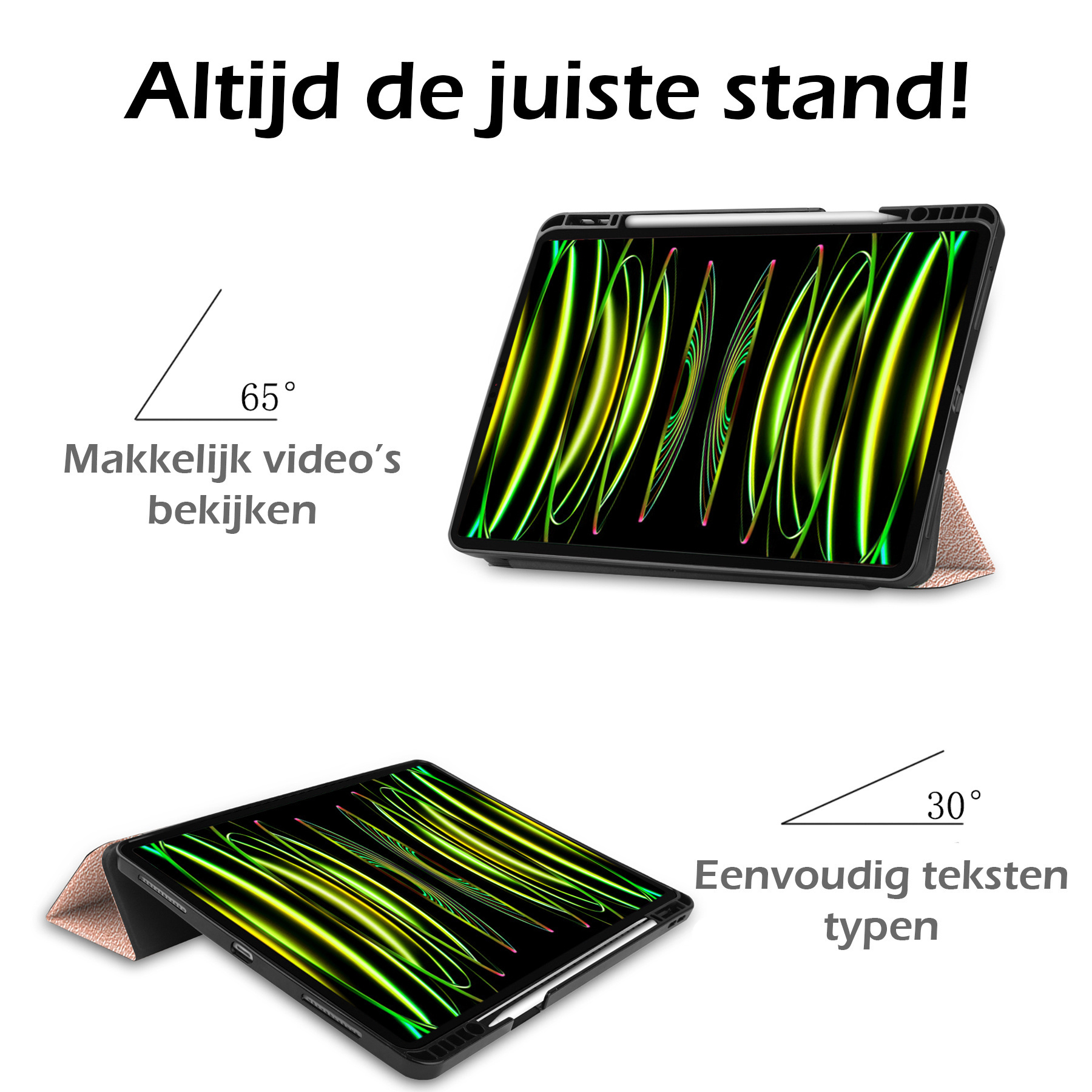 Nomfy iPad Pro 13 inch (2024)Hoesje Met Screenprotector Case Rood