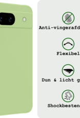 BASEY. Hoes Geschikt voor Google Pixel 8a Hoesje Siliconen Back Cover Case Met Screenprotector - Hoesje Geschikt voor Google Pixel 8a Hoes Cover Hoesje - Groen