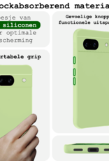 BASEY. Hoes Geschikt voor Google Pixel 8a Hoesje Siliconen Back Cover Case Met Screenprotector - Hoesje Geschikt voor Google Pixel 8a Hoes Cover Hoesje - Groen