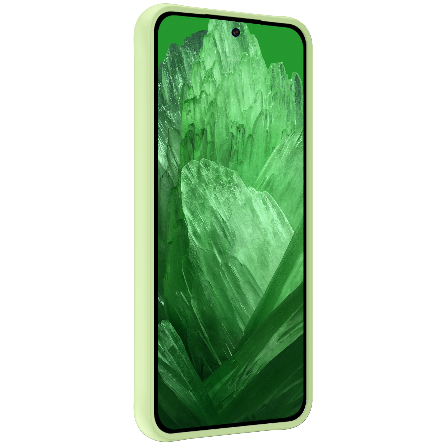 BASEY. Hoes Geschikt voor Google Pixel 8a Hoesje Siliconen Back Cover Case Met Screenprotector - Hoesje Geschikt voor Google Pixel 8a Hoes Cover Hoesje - Groen