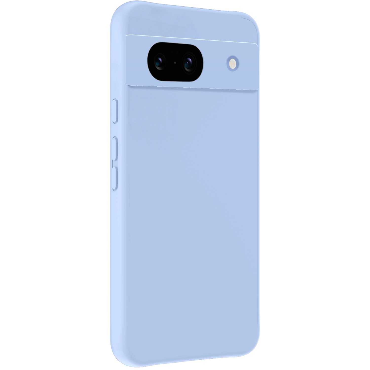 BASEY. Hoes Geschikt voor Google Pixel 8a Hoesje Siliconen Back Cover Case Met Screenprotector - Hoesje Geschikt voor Google Pixel 8a Hoes Cover Hoesje - Lichtblauw